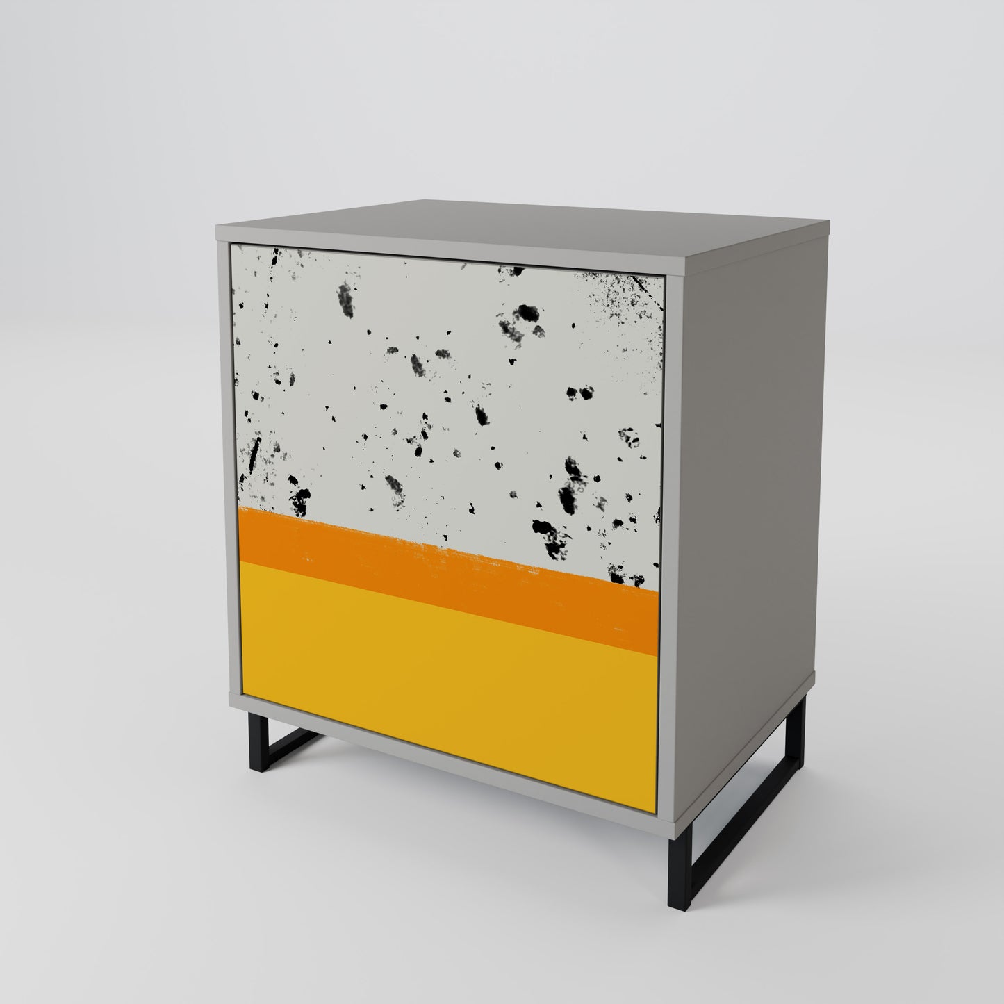 Credenza a 1 anta DYED BY ORANGE con finitura grigia