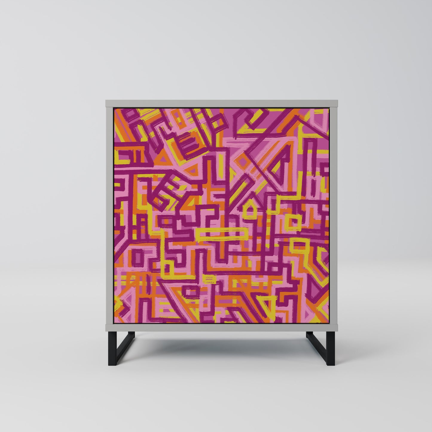 Credenza a 1 anta LOVELY MEMORIES con finitura grigia