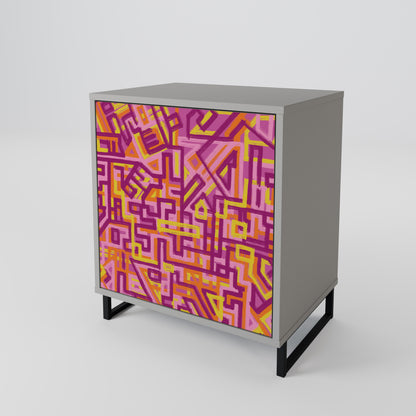 Credenza a 1 anta LOVELY MEMORIES con finitura grigia