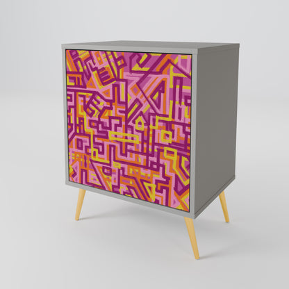 Credenza a 1 anta LOVELY MEMORIES con finitura grigia