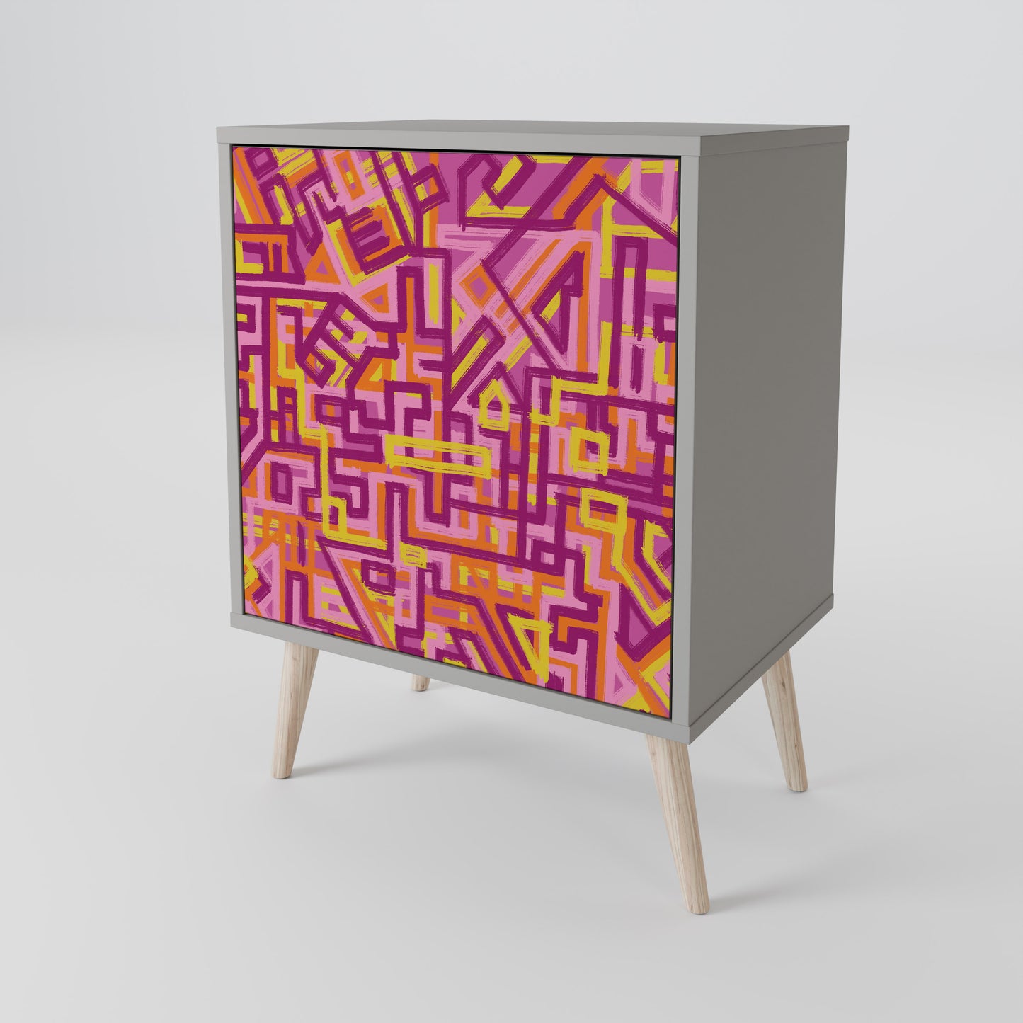 Credenza a 1 anta LOVELY MEMORIES con finitura grigia