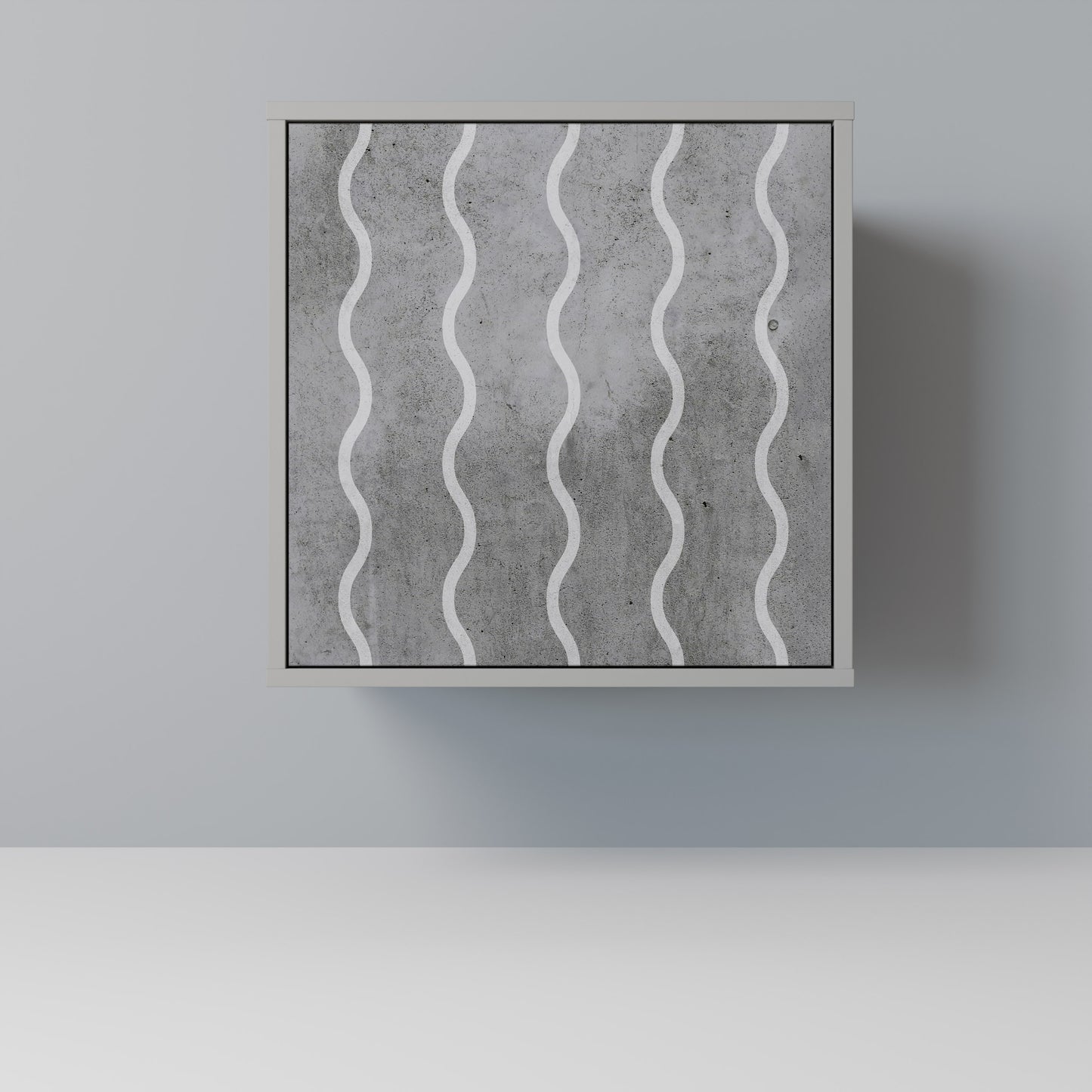 WAVES OF CONCRETE 1-Door Sideboard in Grey Finish