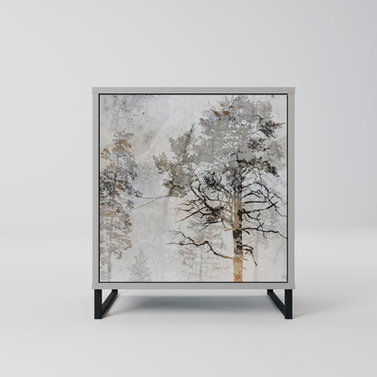Credenza a 1 anta FADE IN THE TREES in finitura grigia