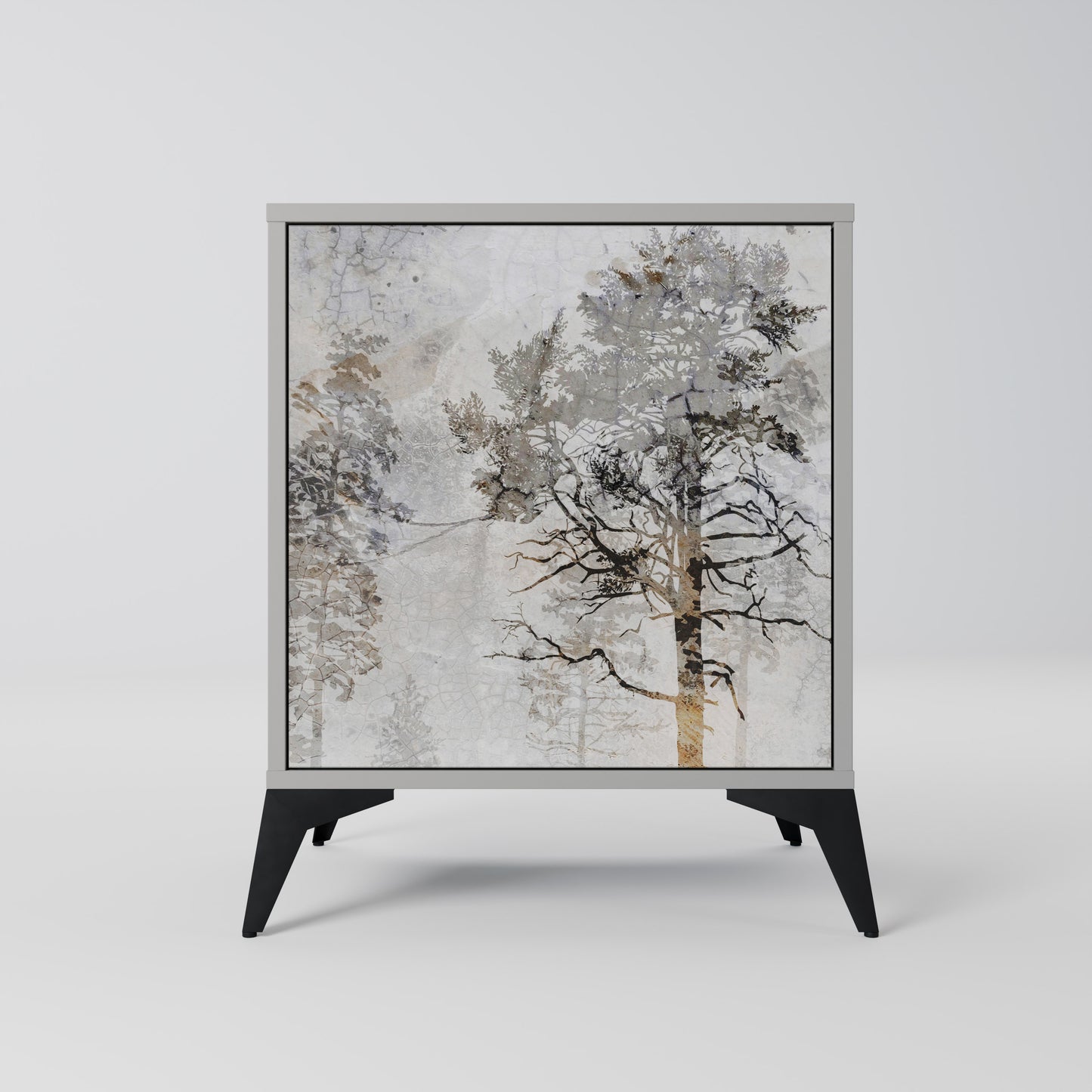 Credenza a 1 anta FADE IN THE TREES in finitura grigia