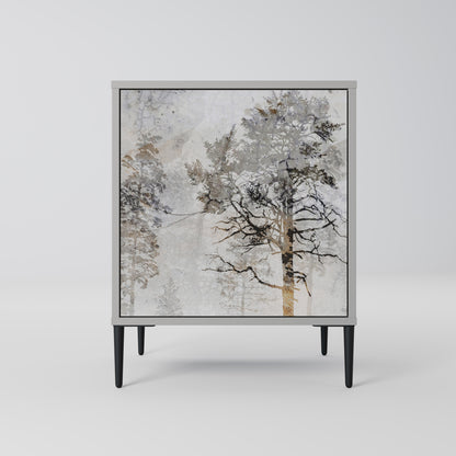 Credenza a 1 anta FADE IN THE TREES in finitura grigia