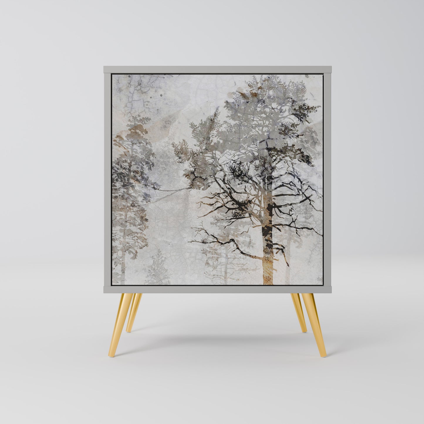 Credenza a 1 anta FADE IN THE TREES in finitura grigia