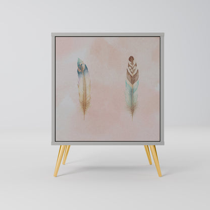 Credenza THE DELIQUESCE a 1 anta con finitura grigia