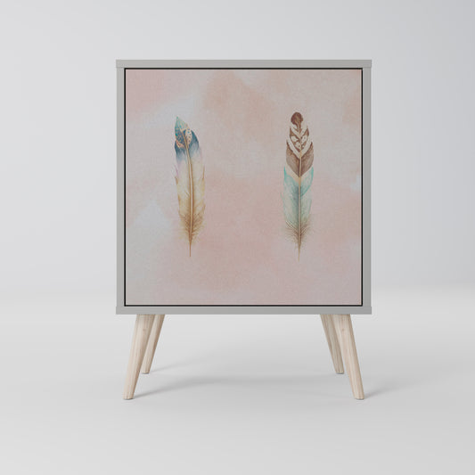 Credenza THE DELIQUESCE a 1 anta con finitura grigia