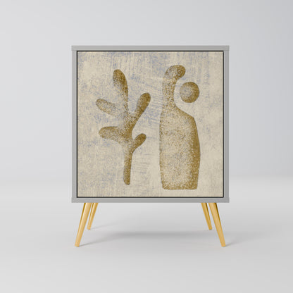 Credenza SAND SCULPTURES a 1 anta con finitura grigia