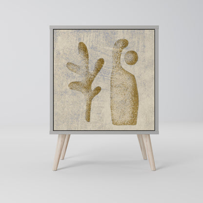 Credenza SAND SCULPTURES a 1 anta con finitura grigia