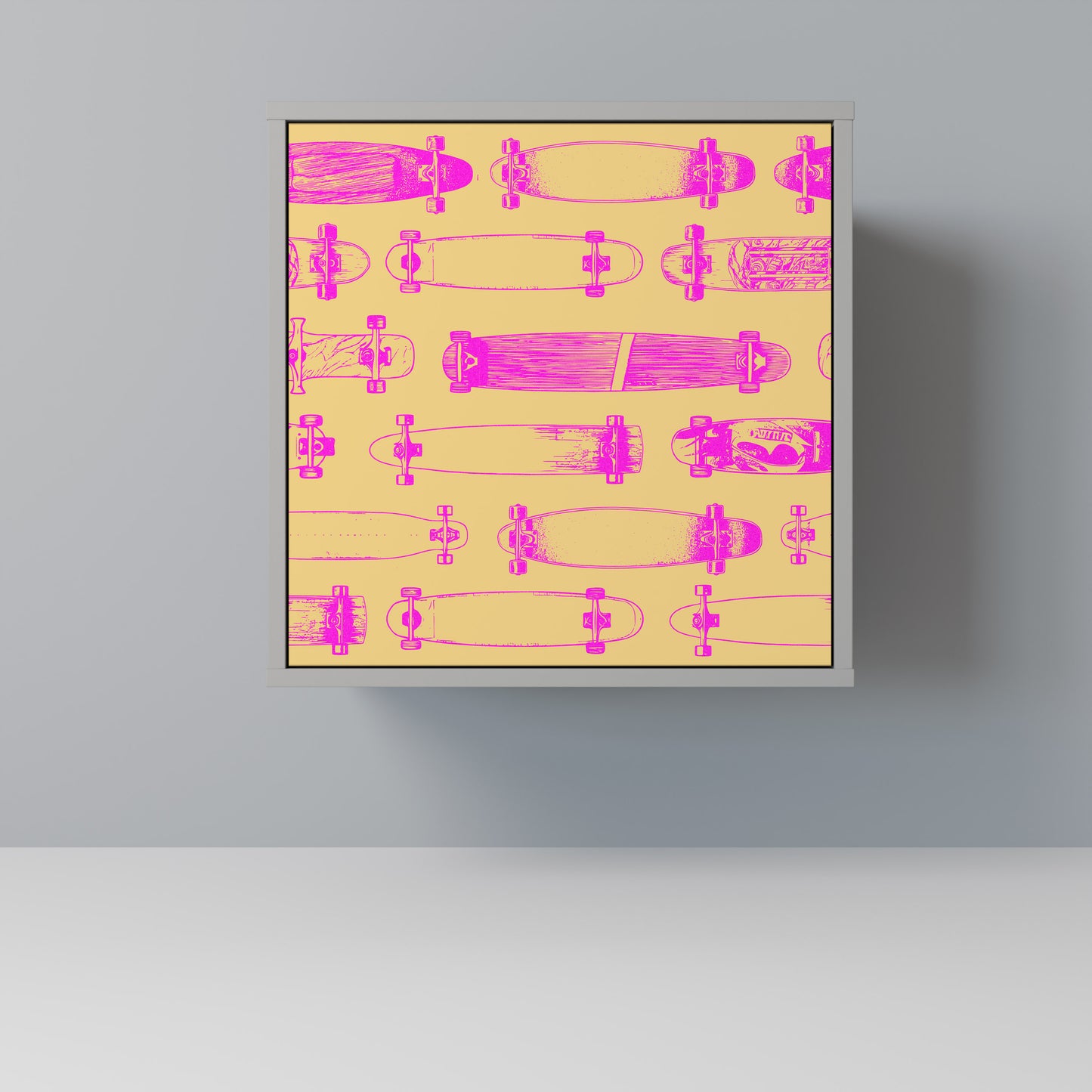 Credenza SKATEBOARD ARTISTRY a 1 anta con finitura grigia