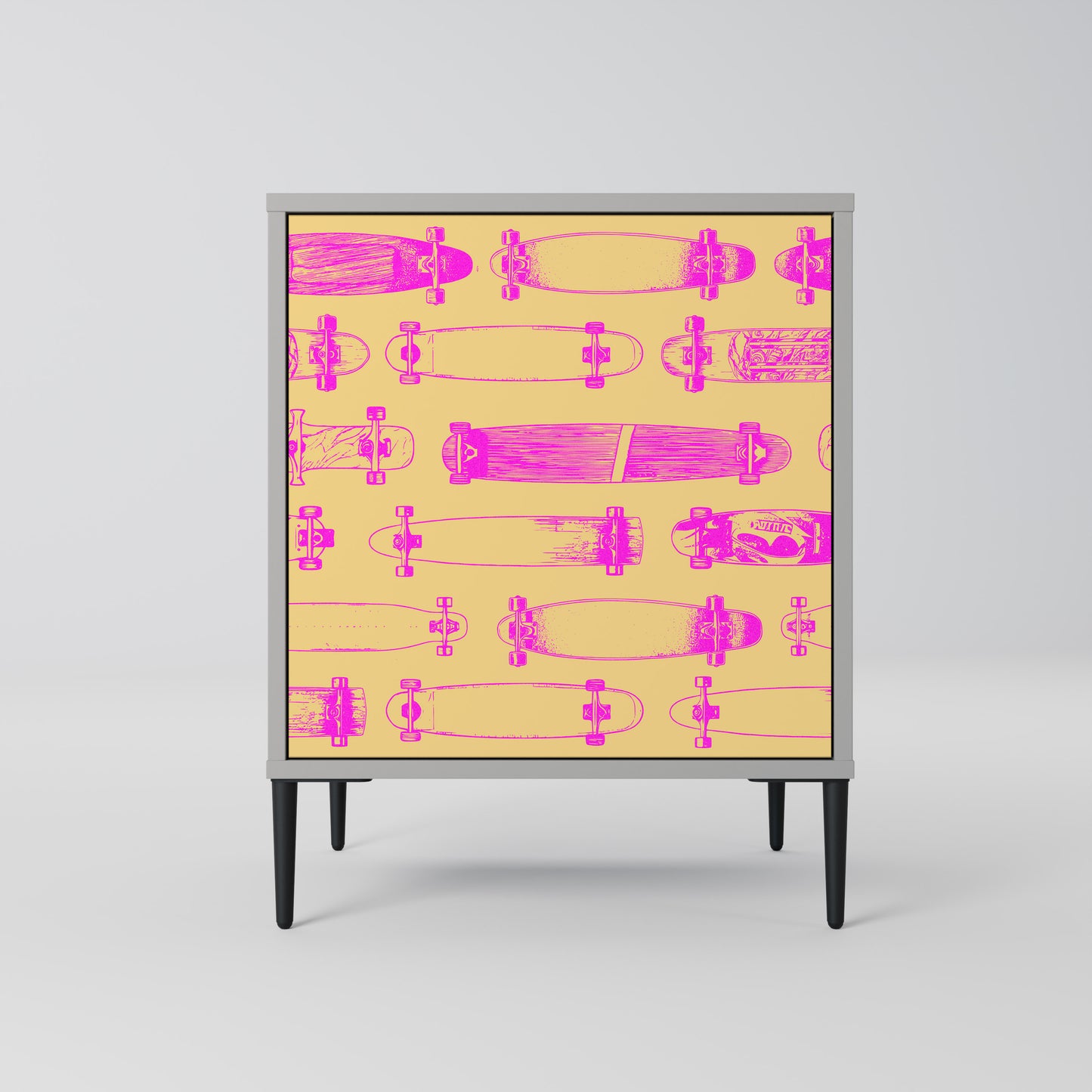 Credenza SKATEBOARD ARTISTRY a 1 anta con finitura grigia