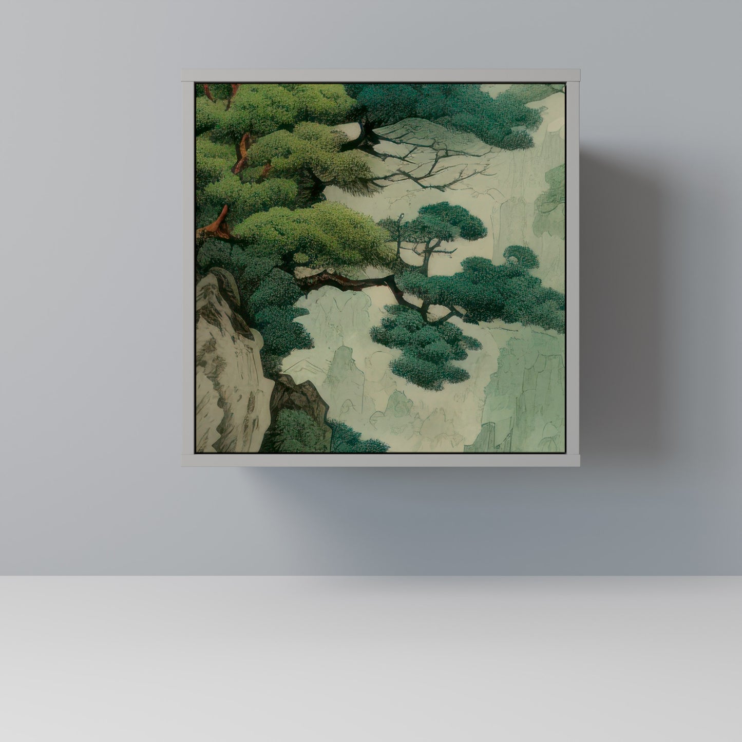 Credenza VERDURE ABYSS a 1 anta con finitura grigia