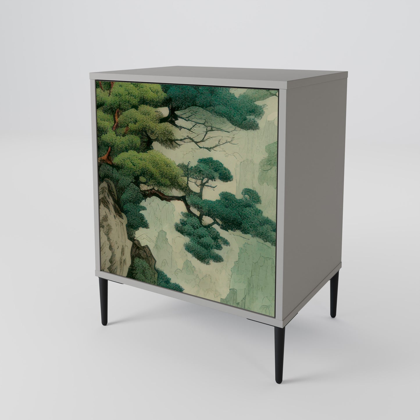 Credenza VERDURE ABYSS a 1 anta con finitura grigia