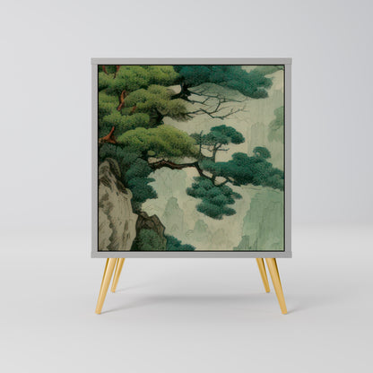 Credenza VERDURE ABYSS a 1 anta con finitura grigia