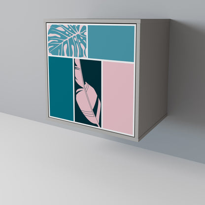 COMBINAZIONE DI FORME Credenza a 1 anta in finitura grigia