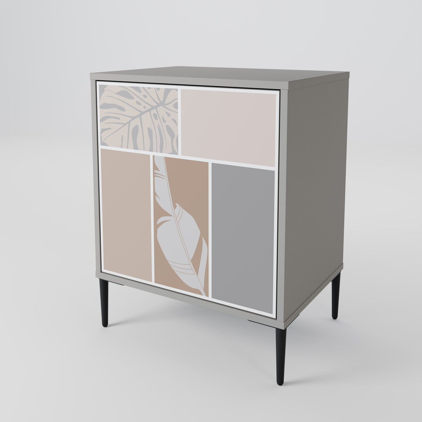 Credenza TROPICAL SHAPES a 1 anta in finitura grigia