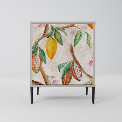 Credenza COCOA FRUITS a 1 anta con finitura grigia