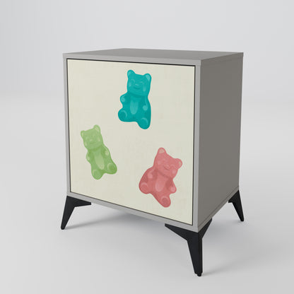 Credenza GUMMY BEARS a 1 anta con finitura grigia