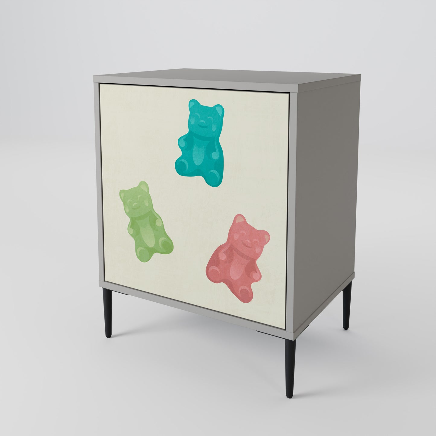 Credenza GUMMY BEARS a 1 anta con finitura grigia