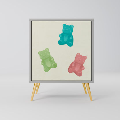 Credenza GUMMY BEARS a 1 anta con finitura grigia