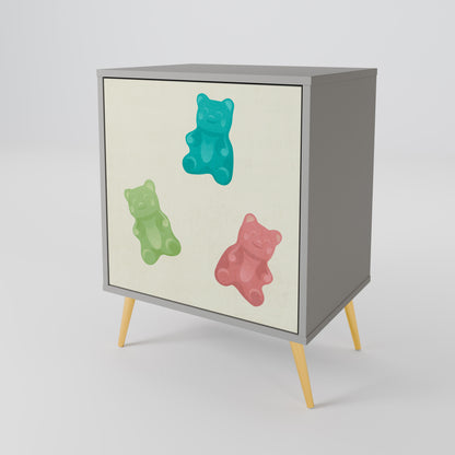 Credenza GUMMY BEARS a 1 anta con finitura grigia