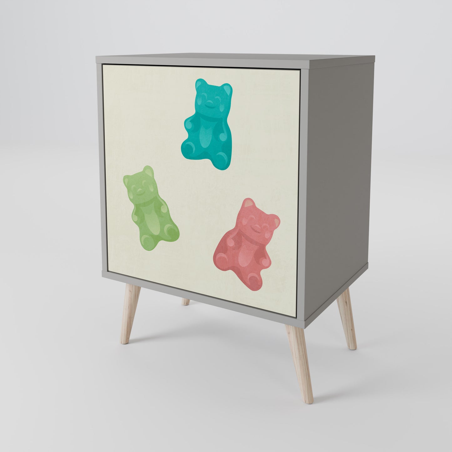 Credenza GUMMY BEARS a 1 anta con finitura grigia