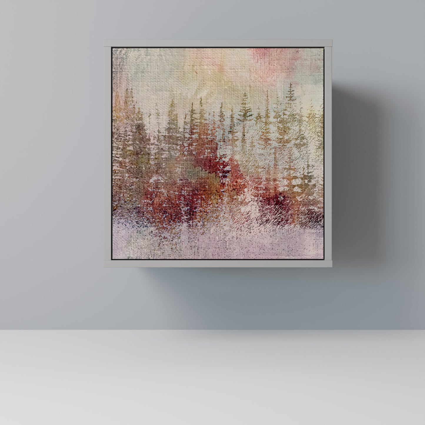 Credenza VEILED SUMMIT a 1 anta con finitura grigia