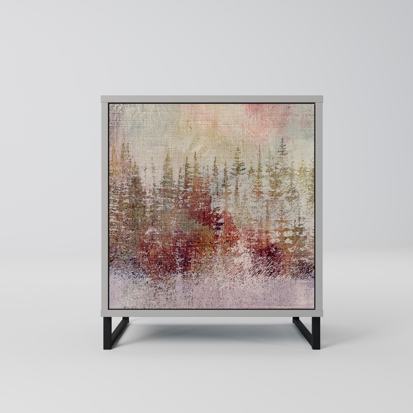 Credenza VEILED SUMMIT a 1 anta con finitura grigia