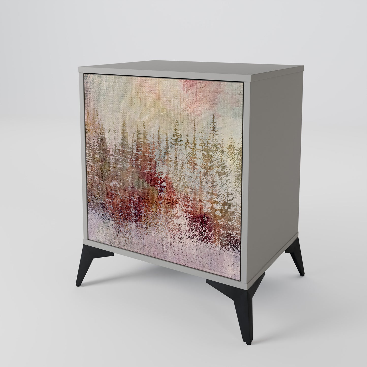 Credenza VEILED SUMMIT a 1 anta con finitura grigia