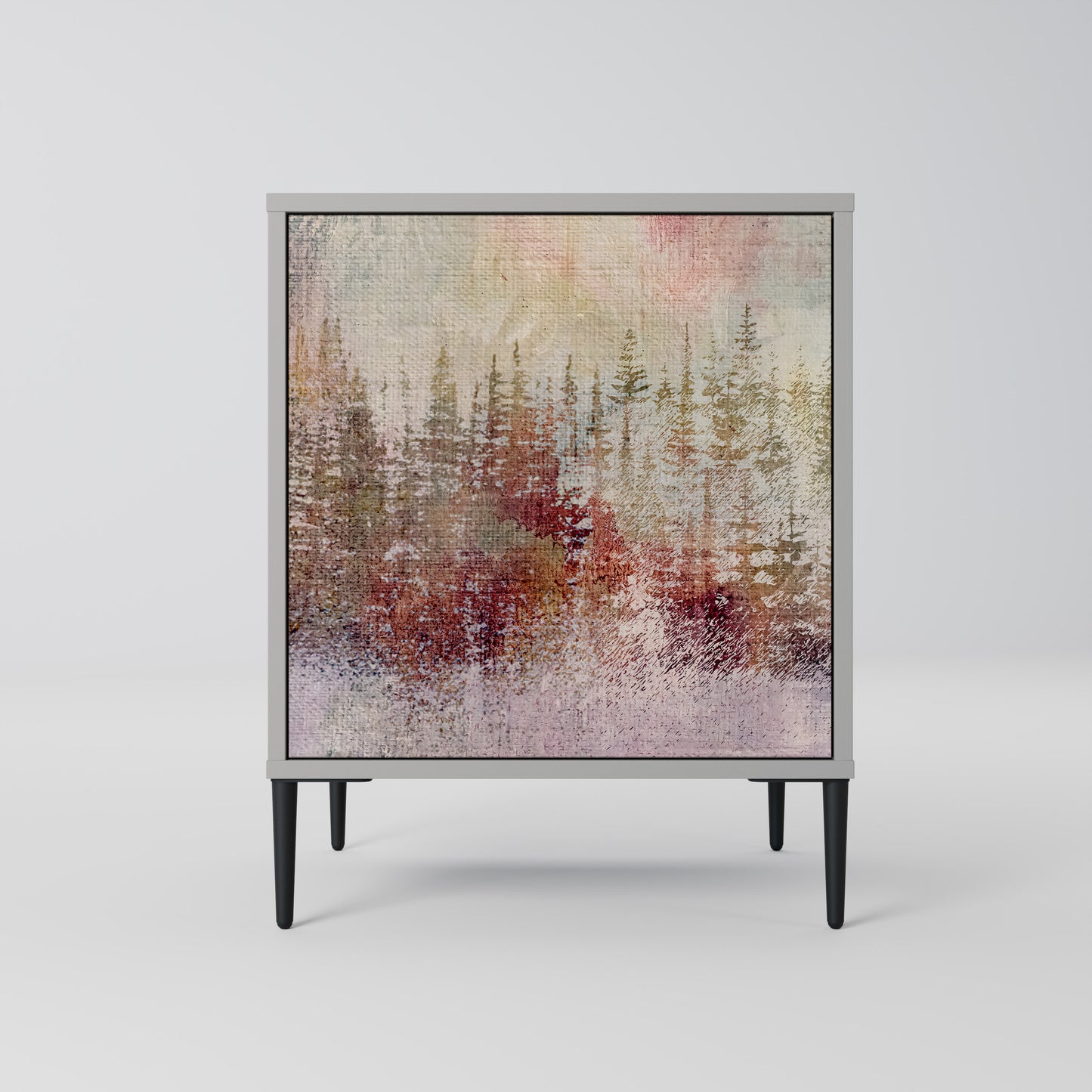 Credenza VEILED SUMMIT a 1 anta con finitura grigia