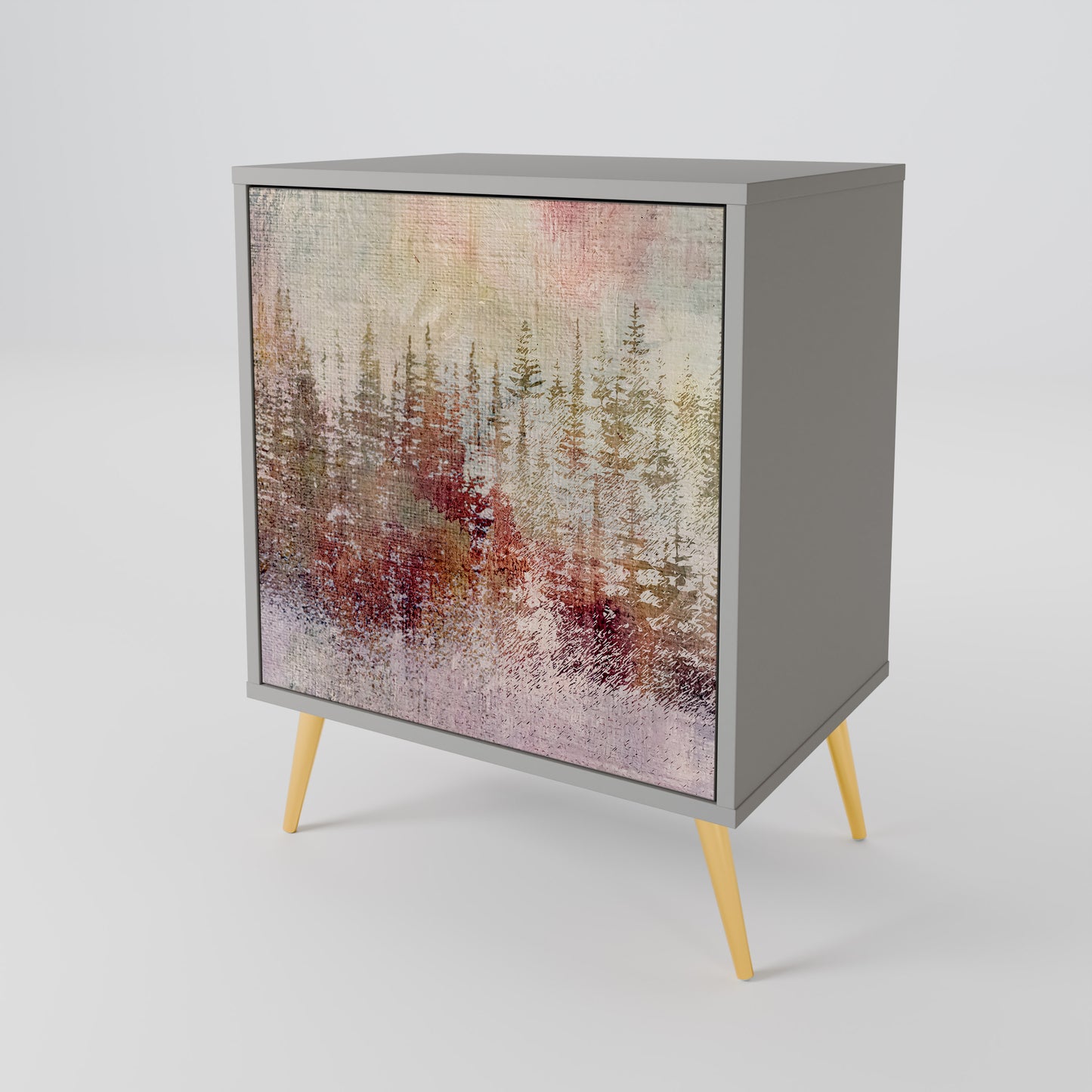 Credenza VEILED SUMMIT a 1 anta con finitura grigia