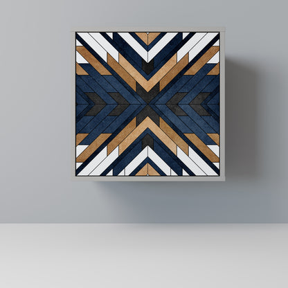 Credenza ARTFUL GEOMETRY a 1 anta con finitura grigia