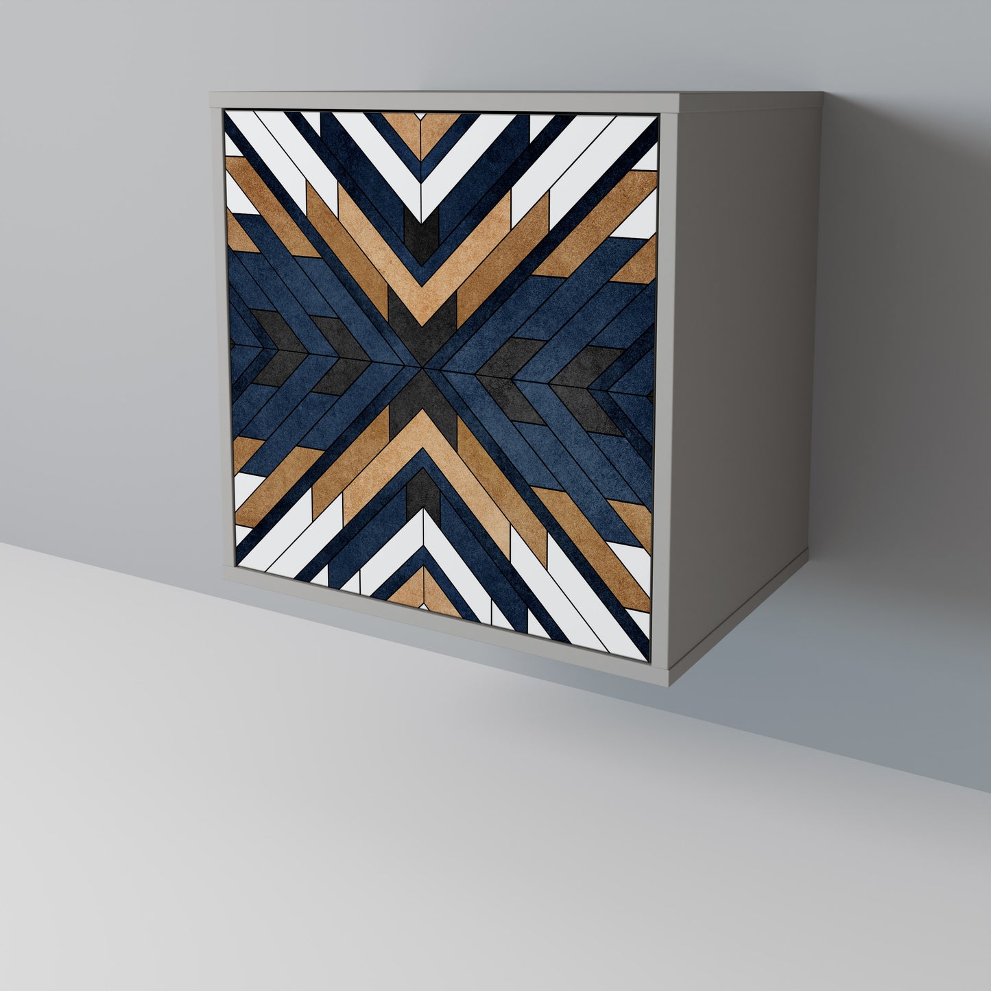 Credenza ARTFUL GEOMETRY a 1 anta con finitura grigia