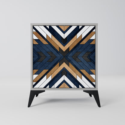 Credenza ARTFUL GEOMETRY a 1 anta con finitura grigia