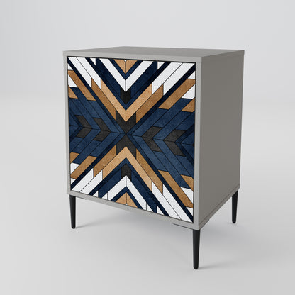 Credenza ARTFUL GEOMETRY a 1 anta con finitura grigia