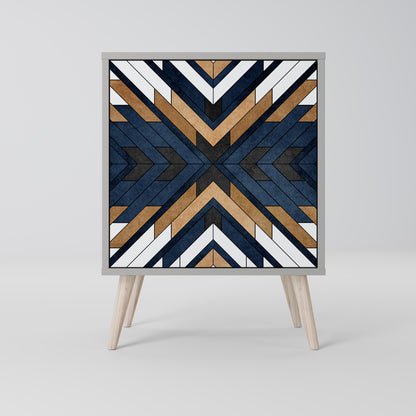 Credenza ARTFUL GEOMETRY a 1 anta con finitura grigia