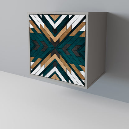 Credenza ARTISTIC GEOMETRY a 1 anta in finitura grigia