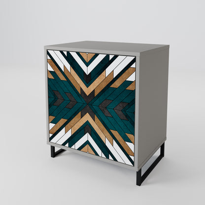 Credenza ARTISTIC GEOMETRY a 1 anta in finitura grigia