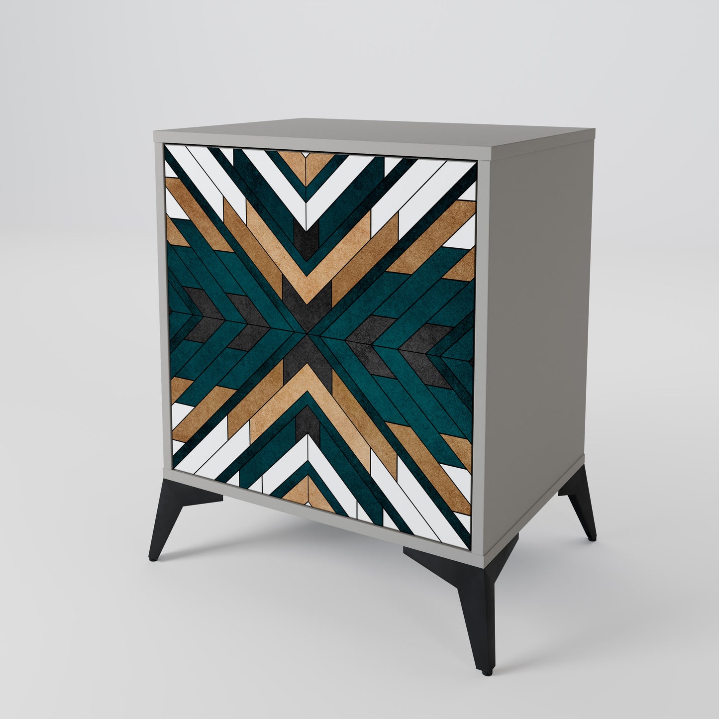 Credenza ARTISTIC GEOMETRY a 1 anta in finitura grigia