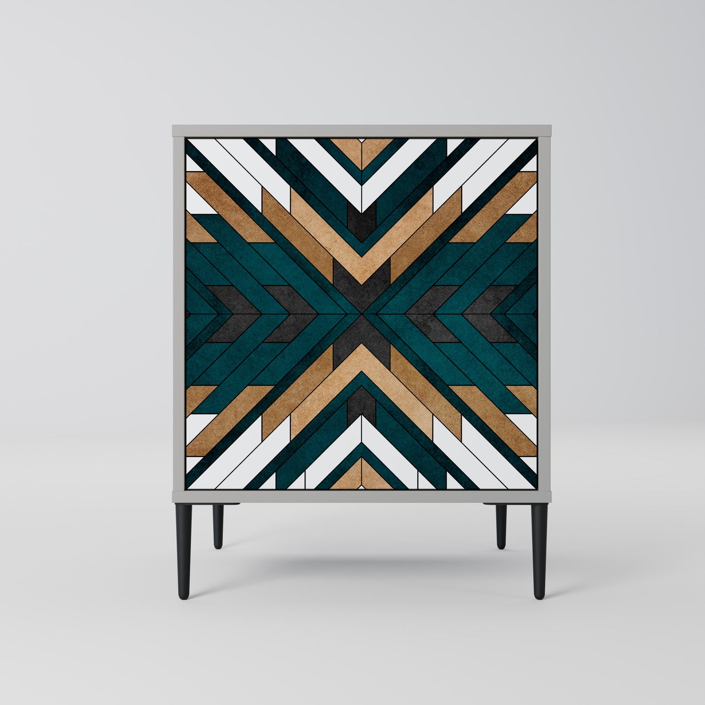 Credenza ARTISTIC GEOMETRY a 1 anta in finitura grigia