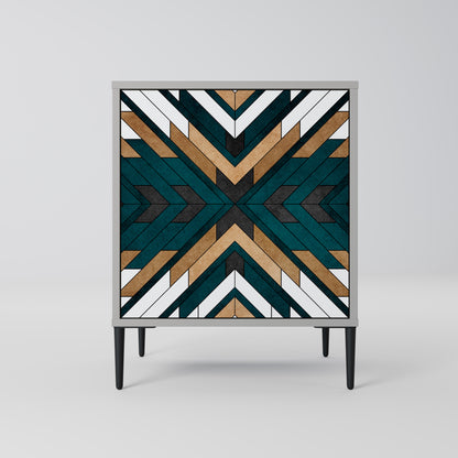 Credenza ARTISTIC GEOMETRY a 1 anta in finitura grigia