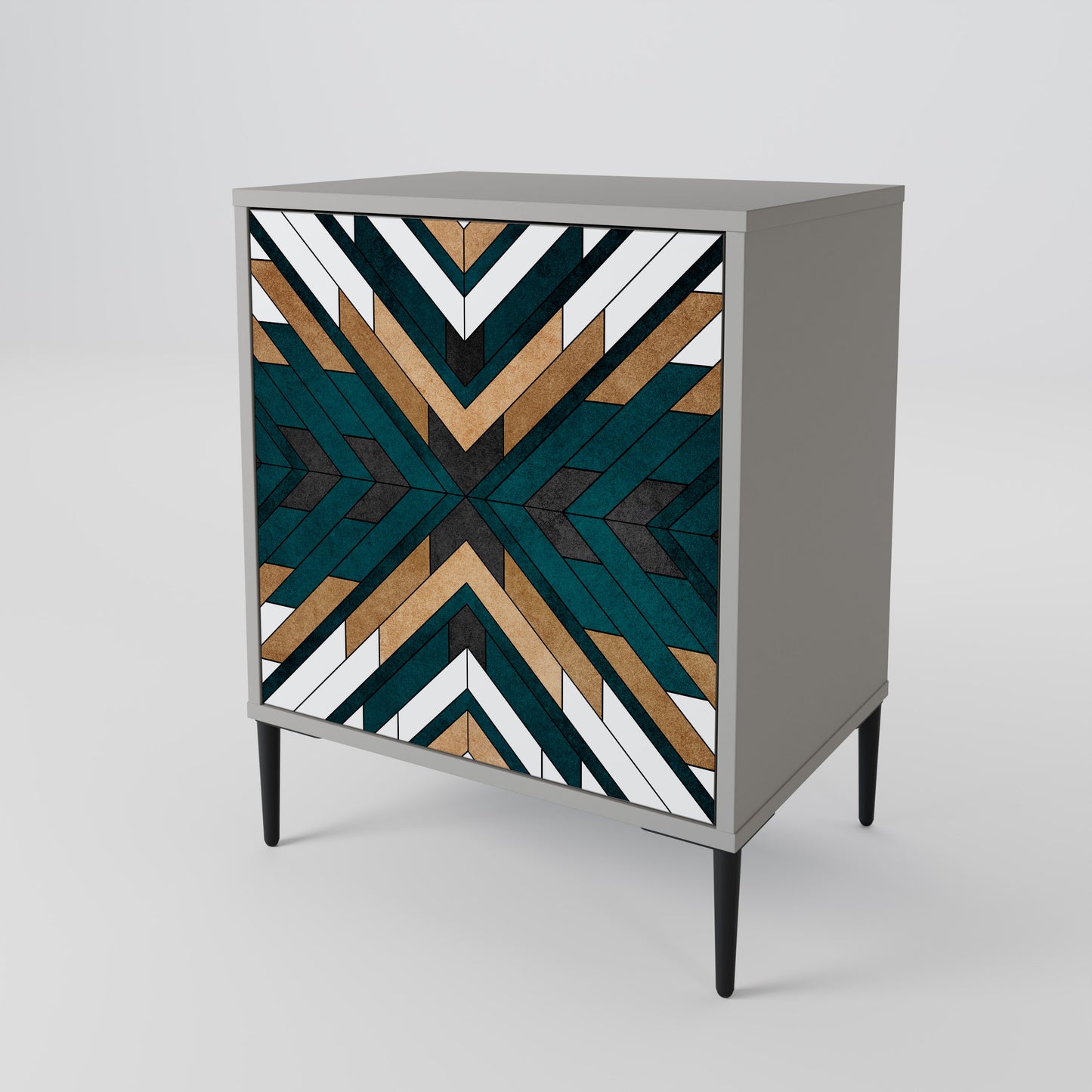 Credenza ARTISTIC GEOMETRY a 1 anta in finitura grigia