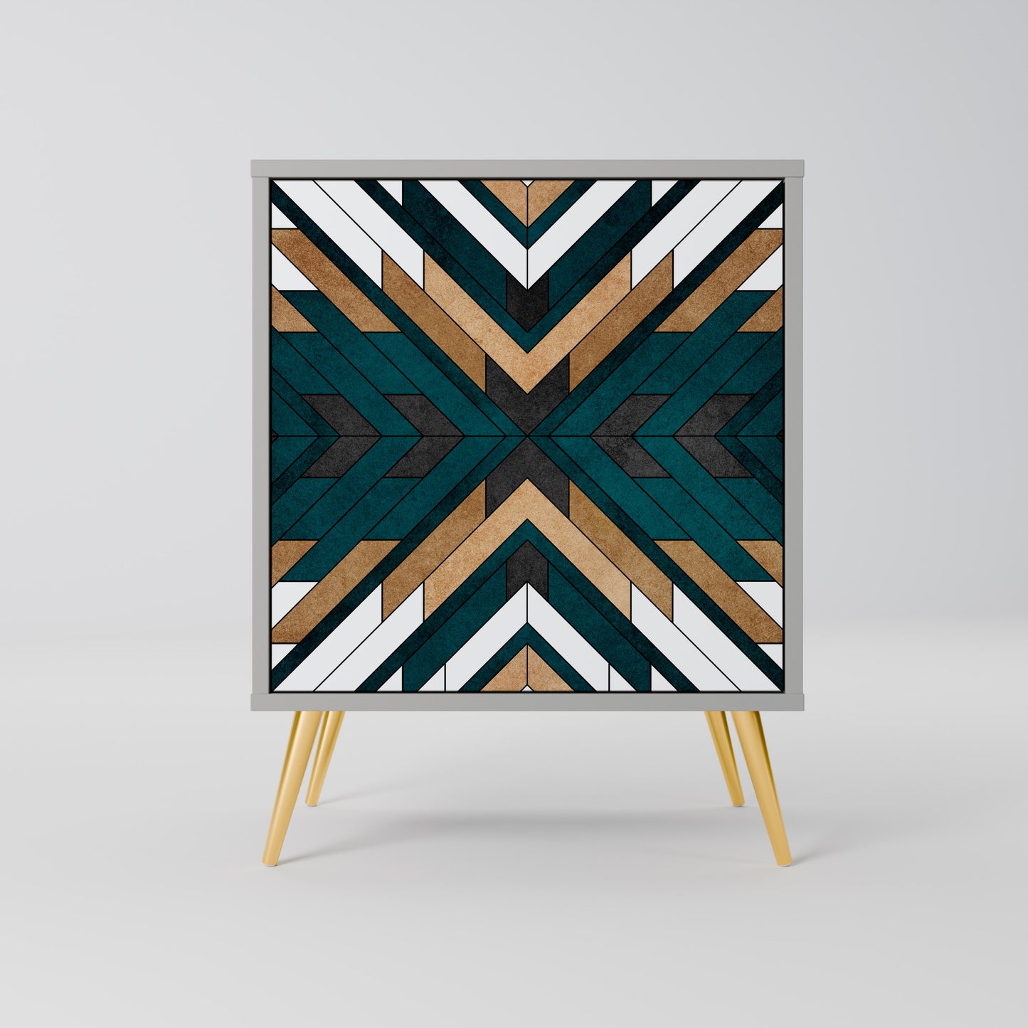 Credenza ARTISTIC GEOMETRY a 1 anta in finitura grigia