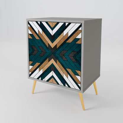 Credenza ARTISTIC GEOMETRY a 1 anta in finitura grigia