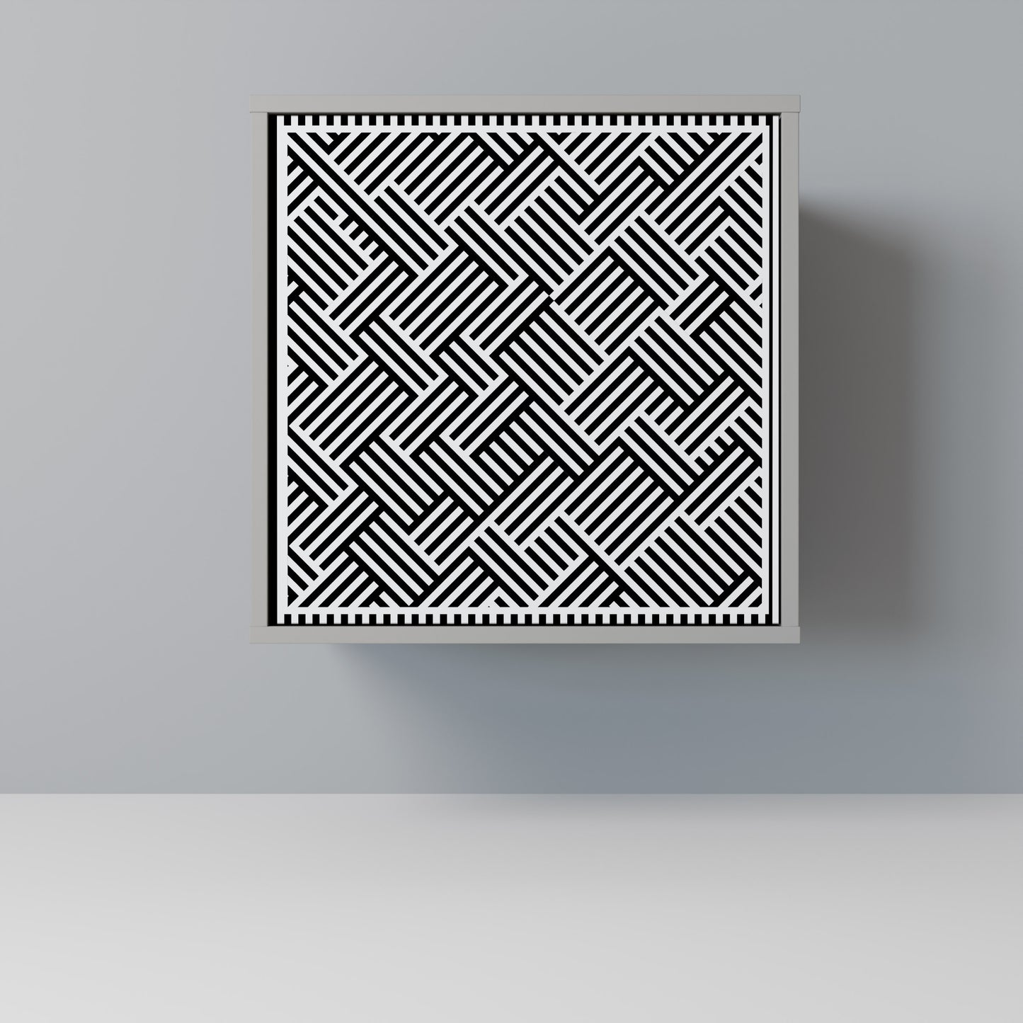 Credenza TEMPORARY SEQUENCE a 1 anta con finitura grigia