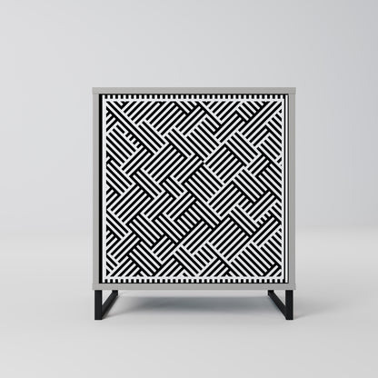 Credenza TEMPORARY SEQUENCE a 1 anta con finitura grigia