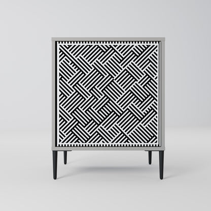 Credenza TEMPORARY SEQUENCE a 1 anta con finitura grigia