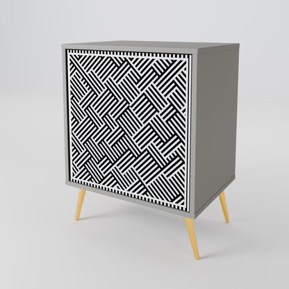 Credenza TEMPORARY SEQUENCE a 1 anta con finitura grigia