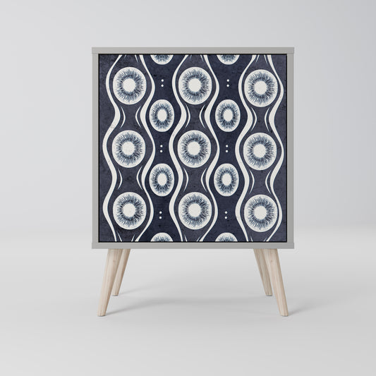 Credenza GRAPHITE EYES a 1 anta con finitura grigia